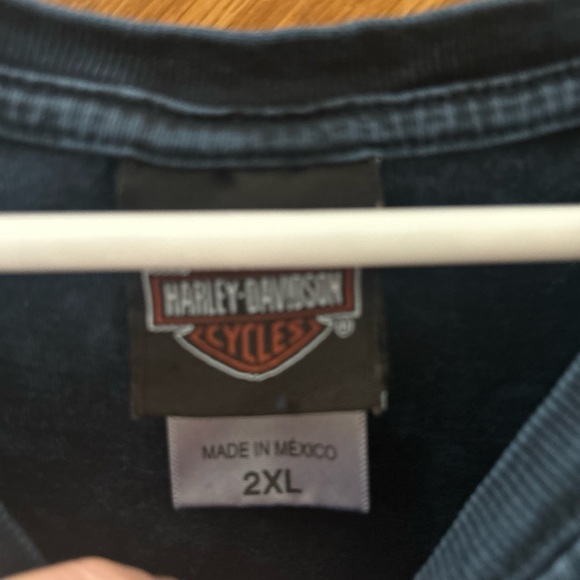 Harley Davidson Mens T-Shirt 2XL Blue Zips 45th Parallel Mackinac Island MI 2016 - Picture 5 of 10